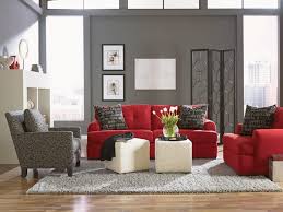 decoration of a gray red living room