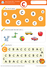 Help your children learn how to read and write the letters of the alphabet by using these fun, colorful and engaging letter recognition worksheets, . Letter Recognition Phonics Worksheet C Uppercase Super Simple