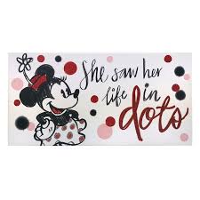 Minnie Mouse With Glitter Canvas Wall