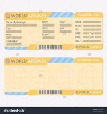 Airline Or Plane Ticket Template Boarding Pass Blank And Airplane