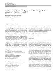 Pdf Feeding And Performance Of Pigs In Smallholder Systems