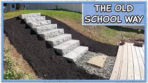 laying solid grey granite steps by