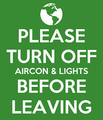 please turn off aircon lights before
