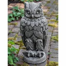 Old Owl Cast Stone Garden Statue