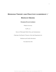 pdf bridging theory and practice leadership barack obama 