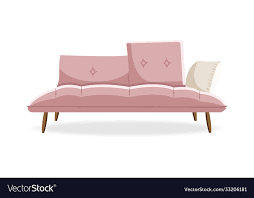 Stylish Sofa Isolated Comfortable Couch