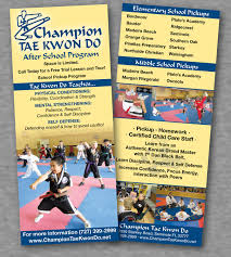 Rack Card For Champion Tae Kwon Do Elementary Schools