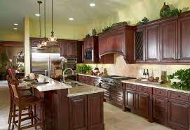 The wall's role as the backdrop gives the cabinets a cleaner and brighter look. 25 Cherry Wood Kitchens Cabinet Designs Ideas Cherry Wood Kitchen Cabinets Cherry Wood Kitchens Cherry Wood Cabinets