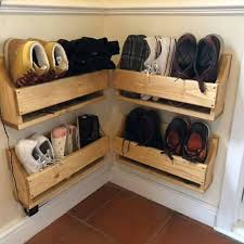 Wood Wall Mounted Shoe Rack Storage Box