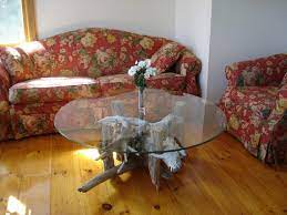 Glass Top Driftwood Coffee Table 48