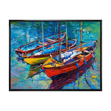 Three Fishing Boat Canvas Wall Art