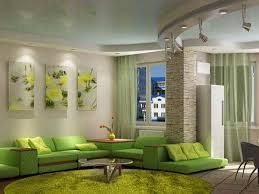 home decorating green walls of living