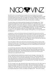 Nico Vinz Are An International Music Sensation Who Have