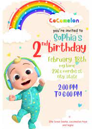 editable cocomelon birthday invitation