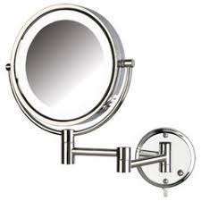 swivel halo lighted wall mount mirror