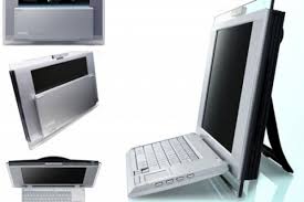 A dell dimension 8200 desktop has a button you press to open the case. Sony Vaio L Series All In One Pc