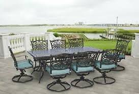 Adirondacks, patio chairs, & garden benches (8) results. 9 Piece Dining Set Large Table Swivel Chairs Outdoor Patio Garden Furniture Blue Ebay