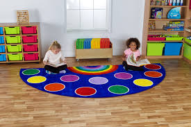 placement carpet rainbow semi circle