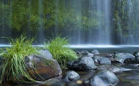 Nature Landscape Waterfall River Stones