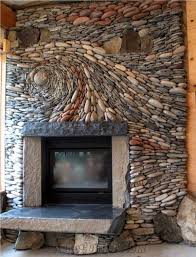 River Stone Fireplace Surround From