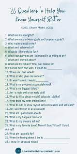 26 questions to help you know yourself