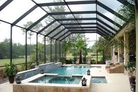 Pool Screen Enclosure With Mansard Roof