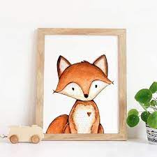 fox artwork nursery fox wall art fox