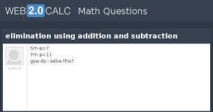 Elimination Using Addition And Subtraction