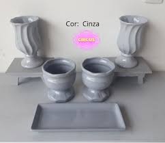 Pote de cerâmica com tampa azul wfmvdban3. Kit Ceramica Cinza 5 Pecas Promocao No Elo7 Circus Ceramicas Para Festa 10dc7a6
