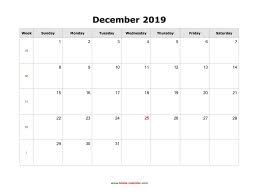 December 2019 Blank Calendar Free Download Calendar Templates