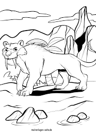 Free coloring pages to download and print. Coloring Page Saber Toothed Tiger Stone Age Animals Free Coloring Pages