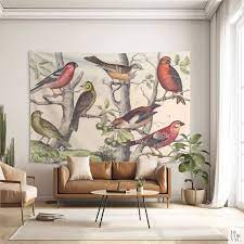 Bird Vintage Wall Tapestry Cotton