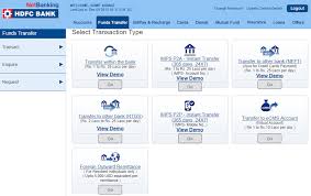 transfer money from hdfc netbanking to