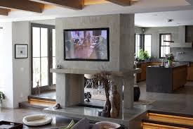 Two Sided Fireplace With Recessed