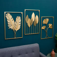 Home Decoration Metal Wall Golden Leaf