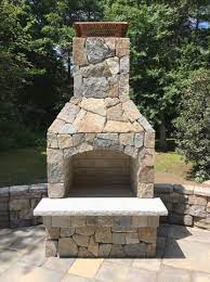 An Outdoor Fireplace Created Using Our