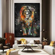 Graffiti Animals Lion Wall Art Pictures