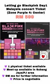 Blackpink tour concert blackpink update. Blackpink Day1 Malaysia Concert Ticket Tickets Vouchers Event Tickets On Carousell