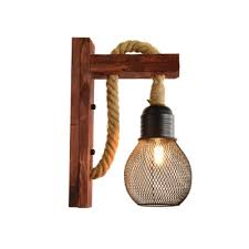 woven rope wall mounted light rustic 1