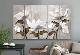 Flowers Canvas Art 3d Ilration Of