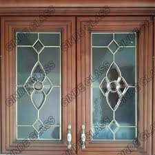 Leaded Glass With Brass For Cabinet