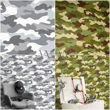 Camouflage Wallpaper 10m Khaki Green