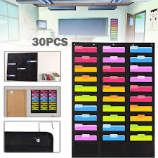 Details About Storage Pocket Chart Heavy Duty File Organizer 30 Pockets 5 Over Door Hangers