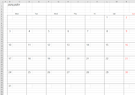 simple excel calendar template web