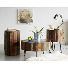 Miami Round Reclaimed Wood Coffee Table