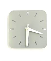 Wall Clock In Light Grey Acrylic