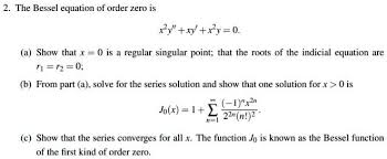 the bessel equation of order zero