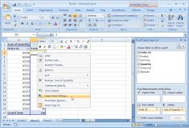 ms excel 2007 show totals as a