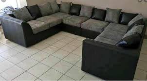 u shape fabric large l corner sofa