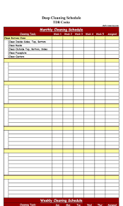 30 free cleaning schedule templates